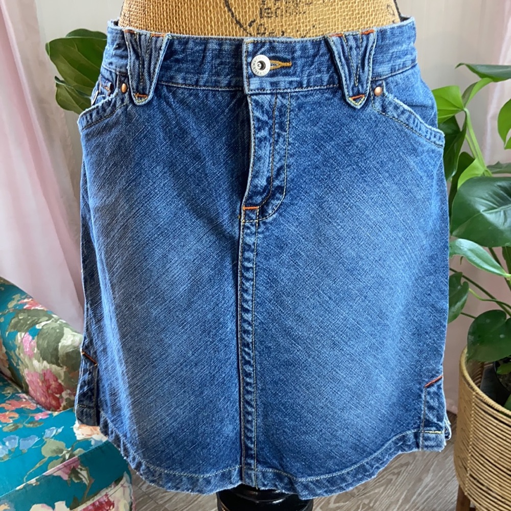 Vtg Y2K Tommy Hilfiger Denim Jean Skirt Sz 10